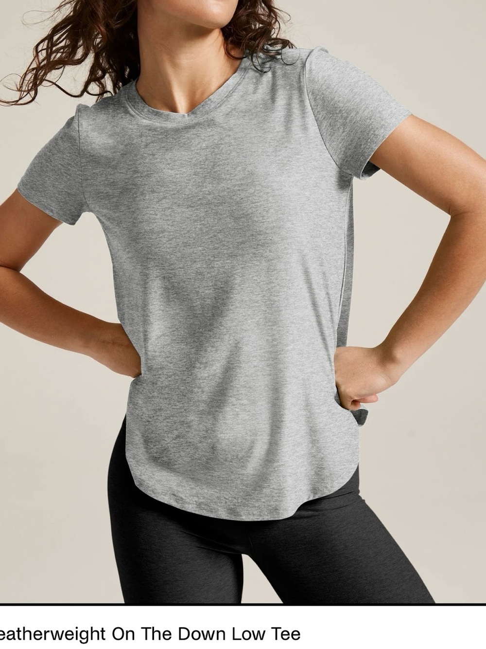 beyond  yoga Heatherweight On The Down Low Tee - Gray . NEW UNWORN!